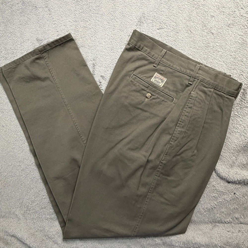 Polo Ralph Lauren Andrew Pant Mens 32x31 Olive Chino Pleated Made in USA Vintage